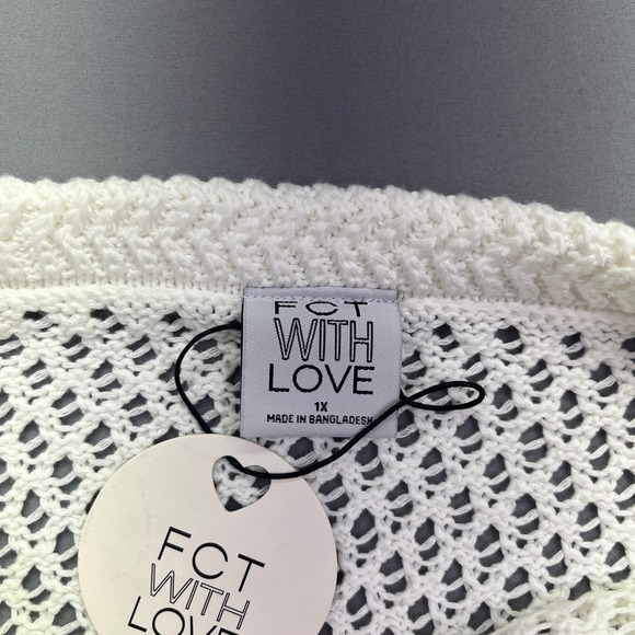 FCT With Love Crochet Fringe Cover-Up Skirt Beach Pool White 1X‎ Boho Summer - Picture 4 of 6